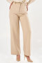 High Waist Basic Trousers Beige - 6
