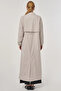 Waist Drawstring Overcoat Stone - 5