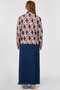 Patterned Bomber Jacket Navy Blue - 4