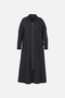 Embossed Pattern Mock Neck Coat Black