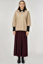 Viscose Knitwear Tunic with Sequin Detail on the Collar Mink - 3