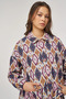 Geometric Pattern Bomber Jacket Navy Blue - 7