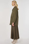 Wide Collar Quilted Jacket Khaki - 3