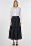 Floral Patterned Ruffle Skirt Black - 2