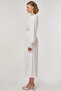 Stone Embroidered Stylish Dress Ecru - 5