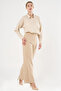 High Waist Basic Trousers Beige - 2