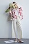 Floral Pattern Cotton Jacket Cream