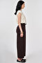 Lace-Up Wide Leg Trousers Dark Brown - 4