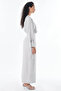 High Waist Linen Wrap Skirt Light Gray - 5