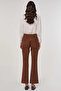 Flare Fit Suede Pants Camel - 4