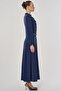 Degaje Collar Stylish Dress Dark Navy Blue - 5