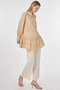 Stripe Detailed Seersucker Tunic Beige - 2