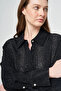 100% Viscose Hotfix Printed Double Suit Black - 6