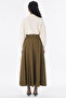 High Waist Pleated Skirt Khaki - 4