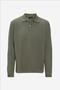 Men's standard fit comfortable cut cotton soft textured plain pique long sleeve khaki polo collar sweatshirt - 2
