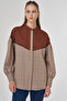 Plaid Pattern Garnished Tunic Camel - 2