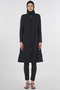 Waist Gathered Hijab Swimsuit Black - 2