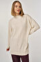 Sewn Detailed Knitwear Tunic Stone