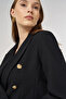 Gold Buttoned Blazer Jacket Black - 6