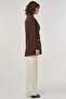 Double Button Blazer Jacket Dark Brown - 6