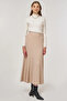 High Waist Viscose Knit Skirt Cream - 2