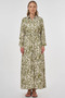 Patterned Viscose Dress Khaki - 2