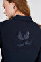 100% Cotton Embroidered Appliqué Skirt Suit in Dark Navy Blue - 6