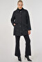 Wide Collar Quilted Jacket Black - 6