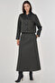 Embossed Pattern Skirt Suit Khaki