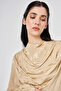 Leaf Pattern Jacquard Dress Light Yellow - 6