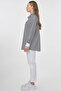 Cotton Blended Line Pattern Basic Tunic Navy Blue - 4
