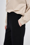 Knot Buttoned Pipe Leg Trousers Black - 7
