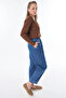 Elastic Waist Denim Trousers Indigo - 3