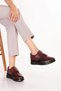 Genuine Leather Bone Protrusion Special Filled Heel Casual Shoes Nhr.1033 Claret Red