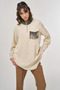 Tassel Detailed Stand Collar Velvet Tunic Cream - 5