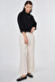 High Waist Non Denim Trousers Cream