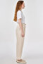 High Waist Gabardine Trousers Cream - 5