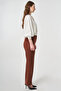 Elastic Waist Basic Trousers Dark Brown - 5