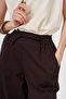 Lace-Up Wide Leg Trousers Dark Brown - 6