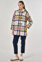 Plaid Pattern Coat Beige - 2