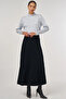 High Waist Viscose Knitwear Skirt Black