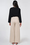 Metal Buckle Rayon Trousers Stone - 4