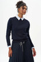 Basic Knitwear Blouse Navy Blue