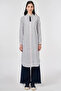 Stripe Pattern Cotton Long Tunic Black - 2