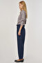 Belt Detailed Relaxed Fit Trousers Dark Navy Blue - 4