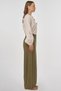 Gipe Stitched Linen Viscose Trousers Khaki - 5