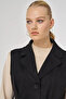 Suede Vest with Stitching Detail Black - 6