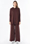 Hooded Detailed Knitwear Set Brown - 2