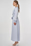Collar Detailed Satin Dress Blue - 4