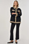 Shiny Buttoned Jacket Black - 2